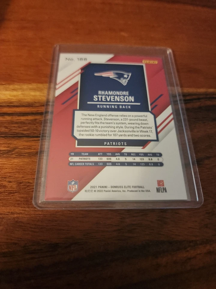 2021 Panini Chronicles - Elite Update Red #188 Rhamondre Stevenson 293/399 (RC) - Image 3 of 3