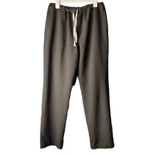 Figs Scrub Pants Wide Leg Elastic Waist Large Black Technical Collection High