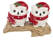 Ganz MX184761 Holiday Owl Salt and Pepper Shaker Set, 3.50-inch Height, Set of 3