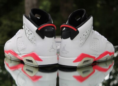 Air Jordan 6 Retro White Infrared 2014 Size 5.5Y Black Custom