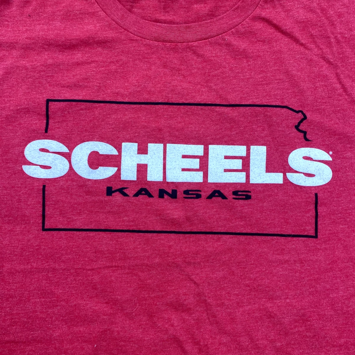 Zuni Sportswear Red Scheels Sporting Goods Kansas Map Graphic T-Shirt Adult  XL | eBay