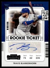 2021 Panini Contenders Draft Blue Rookie Ticket Travis Blankenhorn Auto New York
