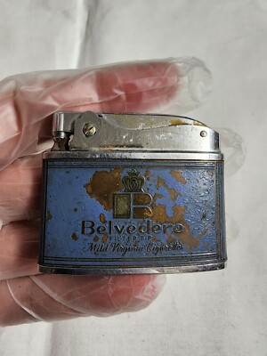 Vintage Advertising Flat Lighter Belvedere Cigarettes. RARE