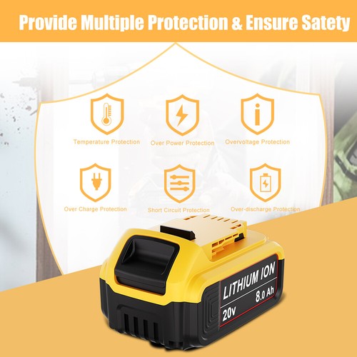 1-4pack For DeWalt 20V 20 Volt Max XR 8.0AH Lithium Ion Battery DCB206 DCB208 US - Picture 6 of 23