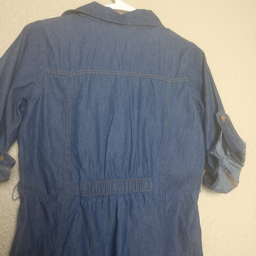 Kings Road Gr. S Damen blau Denim Maxikleid mit Knöpfen vorne Rollärmel - Bild 8 von 11