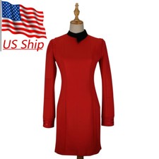 Discovery Season 2 Starfleet Female Red Dresses Pins Badge Uniform Costumes Set