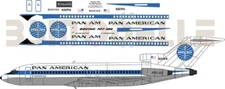 BSmodelle 100003 - 1/100 Boeing 727 Pan Am decal for aircraft model scale kit