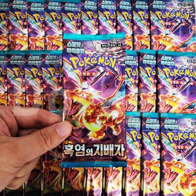 11 Packs Pokemon Card Obsidian Flames TCG Booster Sealed Korean (+