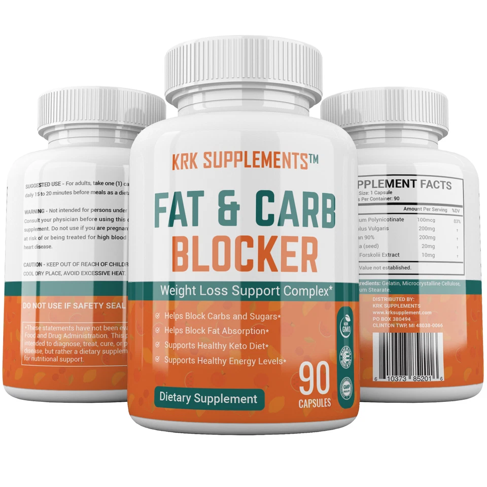 1 paquete bloqueador de carbohidratos de grasa complejo de pérdida de peso extra quema píldoras de dieta ceto baja Foto 4 de 4