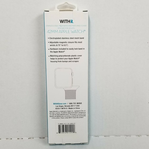 With It Banda de Malla de Acero Inoxidable para Apple Watch 42 mm con Cubierta a Juego Negra - Imagen 2 de 7