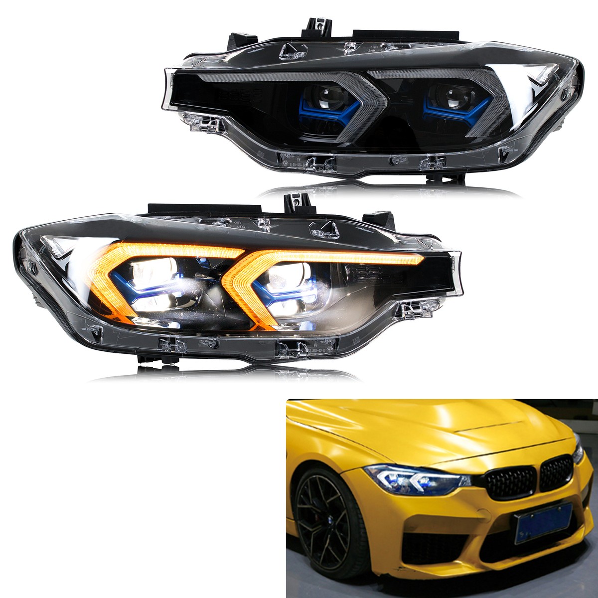 2013-2015 BMW F30 F82 3-Series M3 LED Headlights Front Lamps