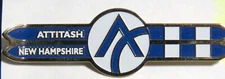 Attitash Ski Resort New Hampshire Ski Pin White and Blue Skis