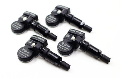 4 2004-2024 TPMS Tire Pressure Sensors Black Valve Stems for Infiniti