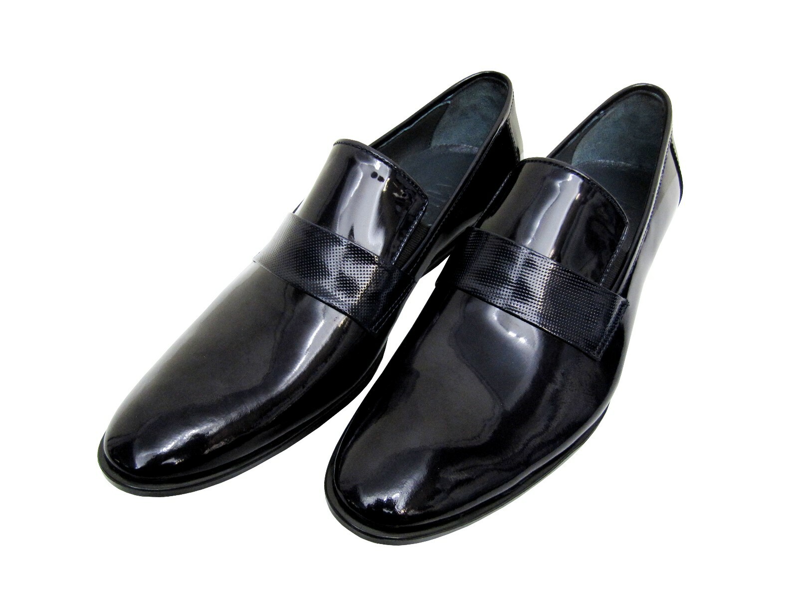Herren Schuhe Slipper Echtleder Gr.45 blau glänzend Herren Schuhe Slipper Echtleder Gr.45 blau glänzend