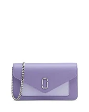 Marc Jacobs The Longshot Leather Wallet on a Chain Lavender Silver
