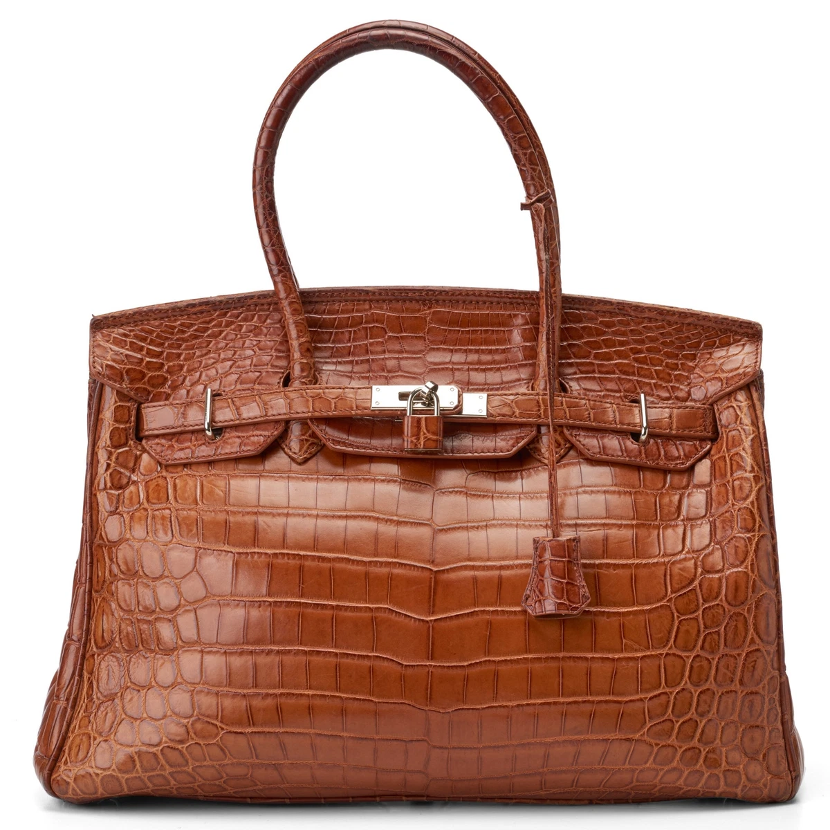 VIA LA MODA Genuine Nile Croco Leather Birkin 35 Style Handbag | eBay