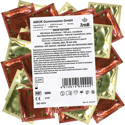 Amor Nature natürliche Kondome Premium Standard 100er Maxipack aus Deutschland