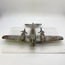 Vintage Pressed Steel Twin Engine Toy Airplane Marx Wyandotte Prop Rear Pusher