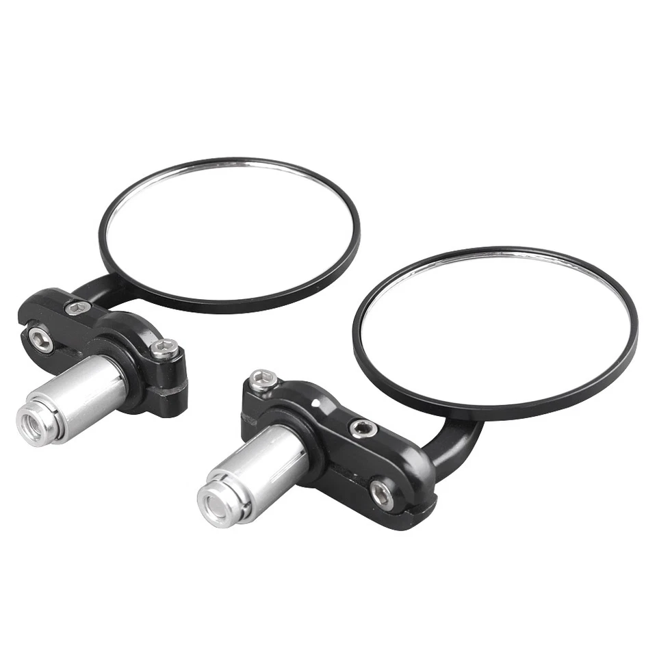 2x 7/8" 22mm Handlebar End Rearview Mirrors Fit Honda Yamaha Suzuki Kawasaki - Imagem 2 de 4