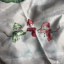 ST. NICHOLAS SQUARE SNOWMEN SHOWER CURTAIN - 70" X 70"