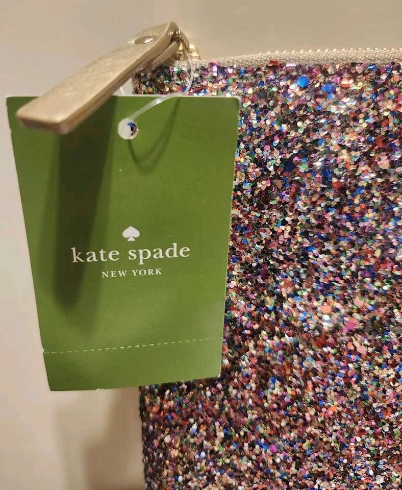 Bolso sin asas/bolsa Kate Spade New York "Gia Sparkler" multicolor brillante nuevo con etiquetas Ret. $78 Foto 3 de 4