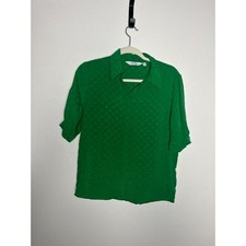 OTHER STORIES SHORT SLEEVE BLOUSE, STOCKHOLM ATELIER GREEN POLKA DOT, SIZE: 6