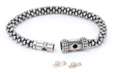 Lagos Sterling Silver  18K Yellow Gold Ladies Caviar Bracelet SOLD AS IS