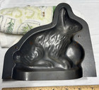 Antique Easter Bunny Tin Chocolate Half Mold Made in Germany. — photo 2