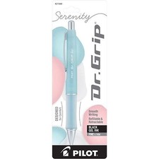 Pilot Dr. Grip Serenity Gel Pen 0.7mm Light Blue Barrel Black Ink Office School