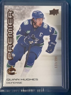 2024-25 Upper Deck Premier Quinn Hughes /299 #54 Vancouver Canucks