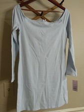 Xtra Large - Womens Off the Shoulder Lace Trim Mini Bodycon Dress - Light Blue