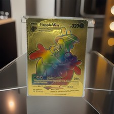 Flapple VMAX Gold Foil Rainbow Display Custom FAN ART Pokemon Card Anime