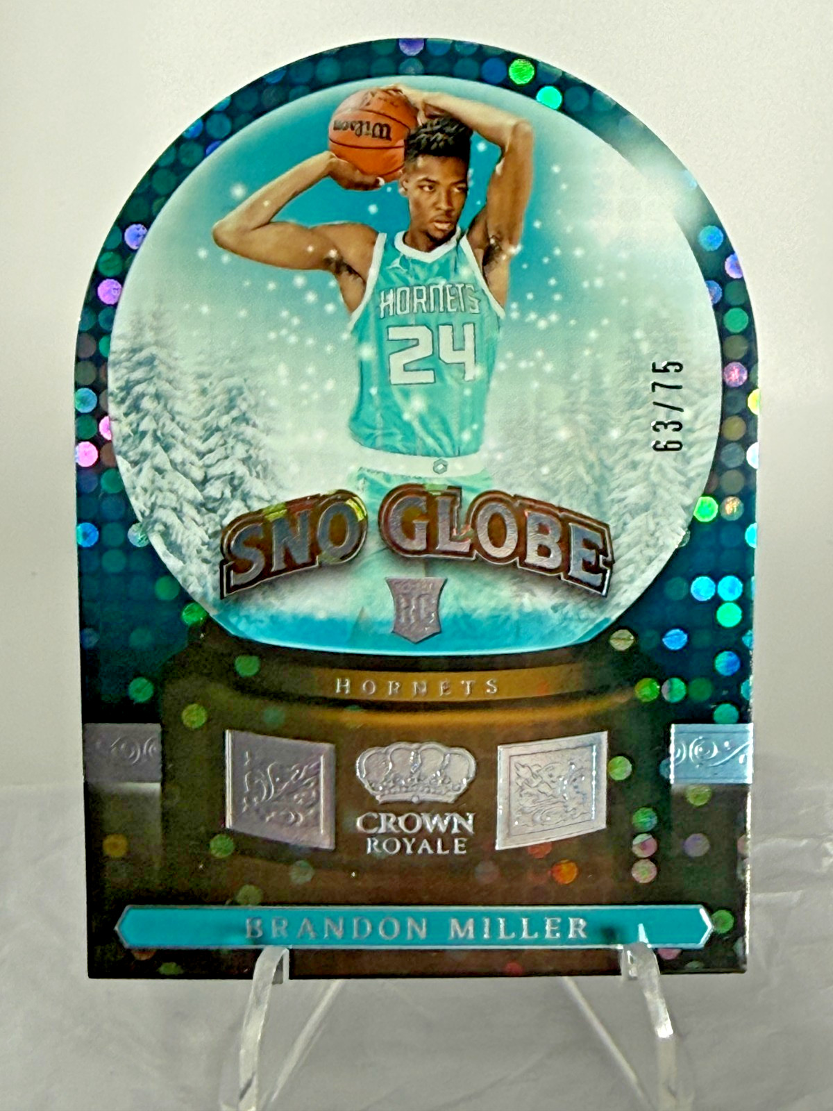 2023-24 Panini Crown Royale - Sno Globe Brandon Miller #1 Blue /75 (RC)