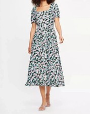 DOROTHY PERKINS LADIES FLORAL SHIRRED WAIST MIDI DRESS SIZE 8 (REF 212) SALE