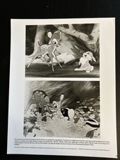 Bambi VTG Re-Release B&W Press Photo 8x10 Bambi Thumper Flower!