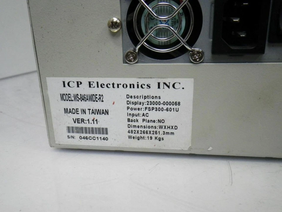 ICP Electronics WS-846AWIDE-R2 For RVSI Acuity Systems Industrial Workstation - Image 4 of 4