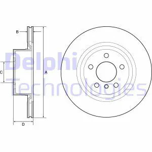 DELPHI BG4644C Disco freno ventilato, rivestito, ad alto tenore di carbonio - Immagine 2