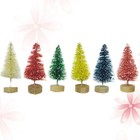 24 Stück Mini-Weihnachtsbäume mit klebrigem Holzsockel, Miniatur-kleine