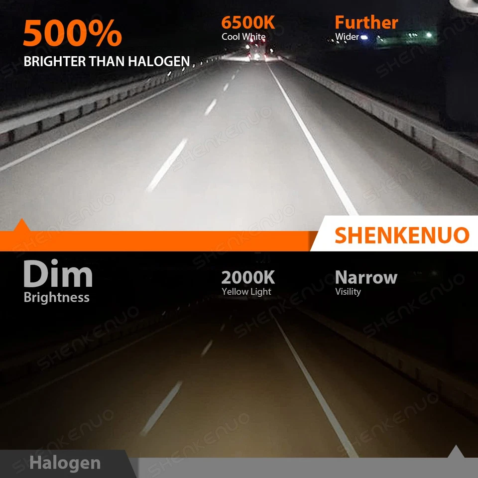 H1+H1 LED Headlamps High/Low Beam White 6000K for Jaguar X TYPE 2001-2010 - image 2 of 4