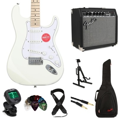 Squier Affinity Series Stratocaster Electric Guitar and Fender Amp Bundle -
