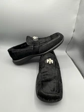 Mauri Italy Mens Pony Hair Black Loafers Shoe US Size 10.5