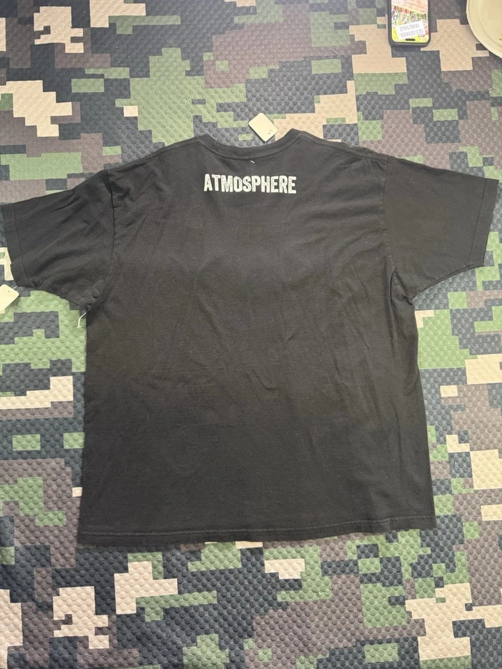 Camiseta Rhymesayers Atmosphere Mapa Calavera XXL Negra Hip Hop Rap Hecha en EE. UU. Foto 2 de 4