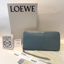 LOEWE Anagram Blue Long Wallet Discontinued Authentic Vintage Used Great