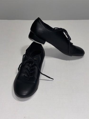 So Danca Black Lace-Up Tap Dance Shoes w/ Metal Tap Plates M5L