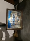Vintage 1986 Busch Draught Beer Mirror Bar Sign Mountains