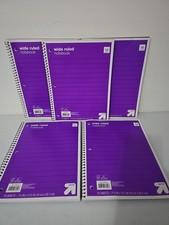 Up  Up 70 Sheet Spiral Wide Ruled Notebook Purple Set Of 5