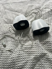 White USB-Powered Wired Compact Stereo Computer Speakers Pair, 2.0 Channel