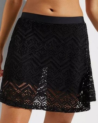 Freemans Crochet Swim Skirt in Black (FJ85-8)