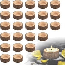 24x Teelichthalter Holz Innendurchmesser 38mm, Geschenkidee, Wooden Candle Ho...
