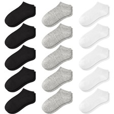 15 Pairs Toddler Kids Ankle Socks for Boys Girls School 10-13Y